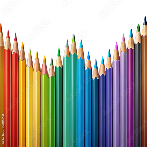 colored pencils on white transparent background png