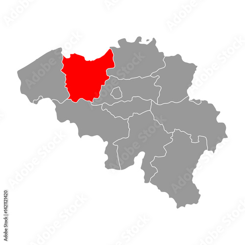 East Flanders of Belgium map symbol, travel web flat concept icon vector illustration .