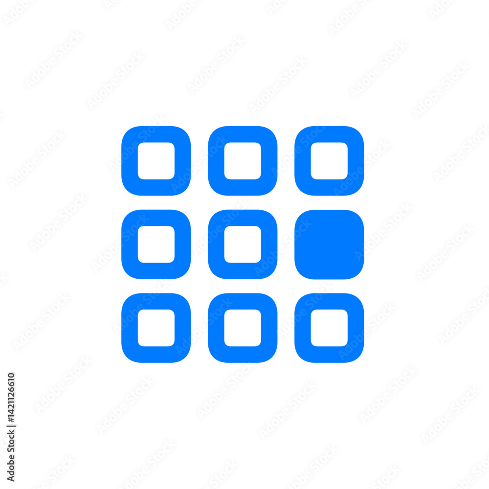 Square Grid 3x3 Middle Right Filled Icon Square Grid 3x3 Middle Right Filled Icon