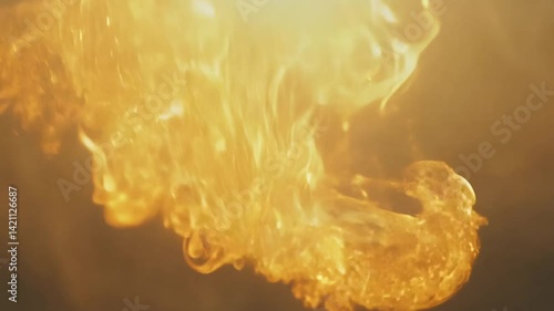 Gentle pan video reveals an explosion of golden embers, where glowing sparks and dancing embers light up a minimalist backdrop