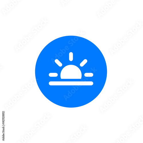 Filled Circular Sunset Icon