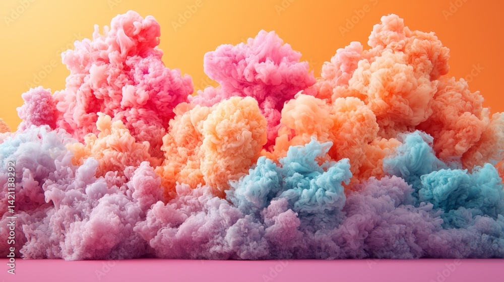 Fototapeta premium colorful smoke on a pink and orange background