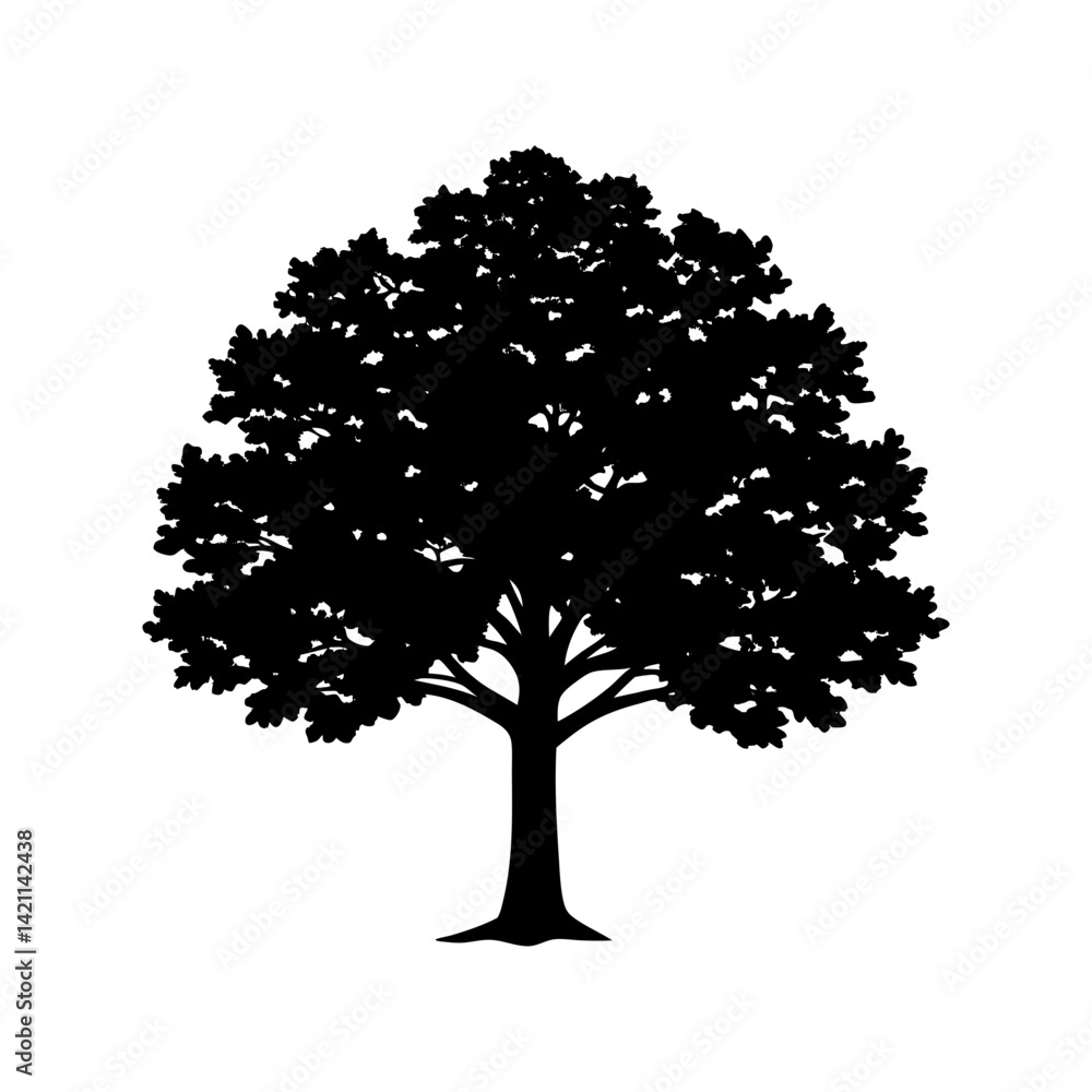 Fototapeta premium oak-tree-vector-silhouette illustration