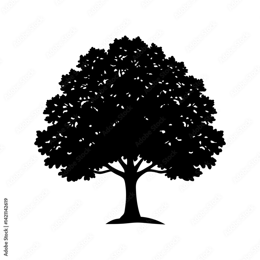 Fototapeta premium oak-tree-vector-silhouette illustration