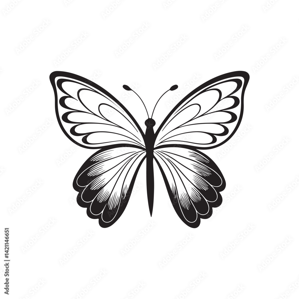 butterfly on grass vector silhouette clip art illustration butterfly on grass vector silhouette clip art illustration