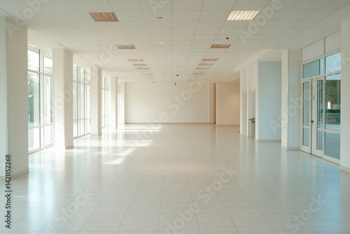 Wallpaper Mural Bright and spacious empty interior of a commercial building with large windows letting in natural light Torontodigital.ca