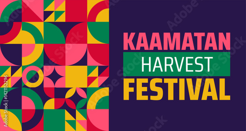 Kaamatan harvest festival background banner or poster design template. observed every year in May. Holiday concept. Use to any Template, card, poster, placard, template.