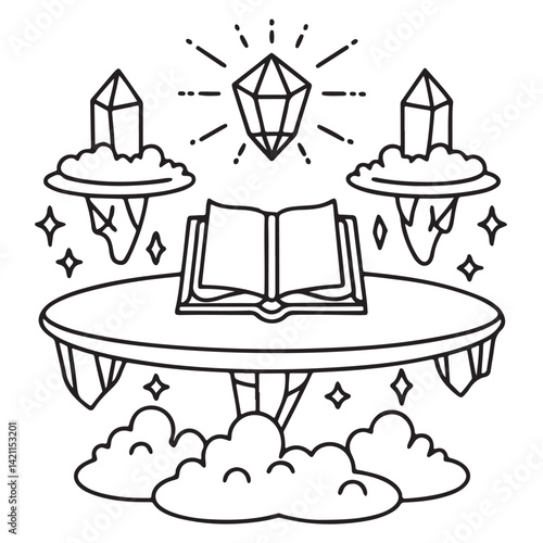 Cozy space coloring pages, bold and easy coloring pages, space coloring page, line art, victor illustration, black & white design, bold & easy coloring book, background