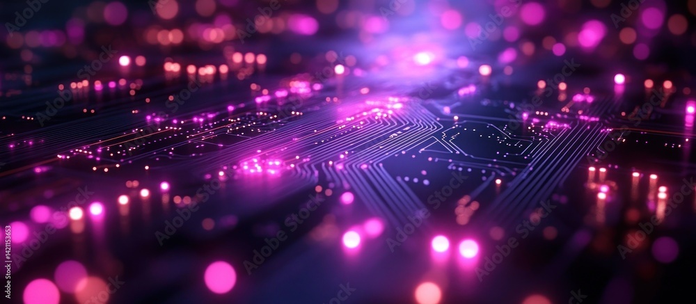 Obraz premium Abstract circuit board with glowing components
