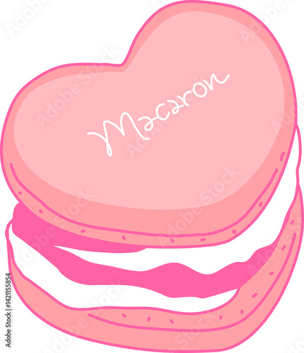 Sweet macaron dessert illustration