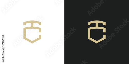 Letter TC Shield Logo Design