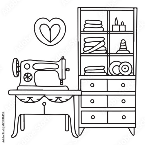 Cozy space coloring pages, bold and easy coloring pages, space coloring page, line art, victor illustration, black & white design, bold & easy coloring book, background