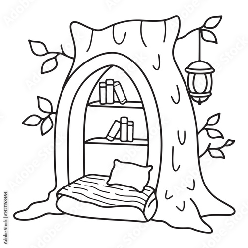 Cozy space coloring pages, bold and easy coloring pages, space coloring page, line art, victor illustration, black & white design, bold & easy coloring book, background