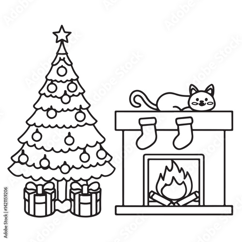 Cozy space coloring pages, bold and easy coloring pages, space coloring page, line art, victor illustration, black & white design, bold & easy coloring book, background