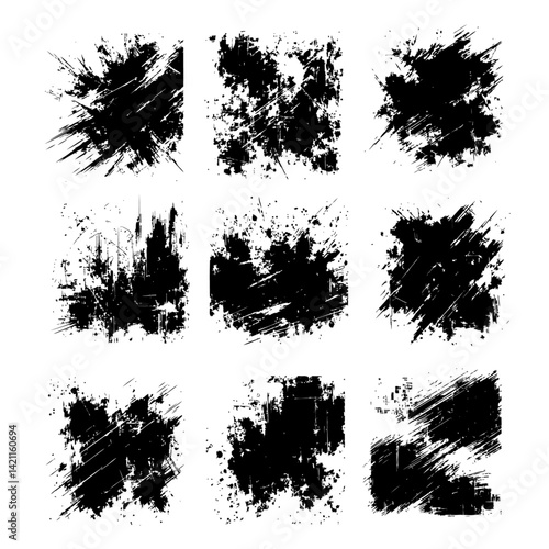 Set Grunge Texture Vector Backgrounds – Distressed & Rough Surface
