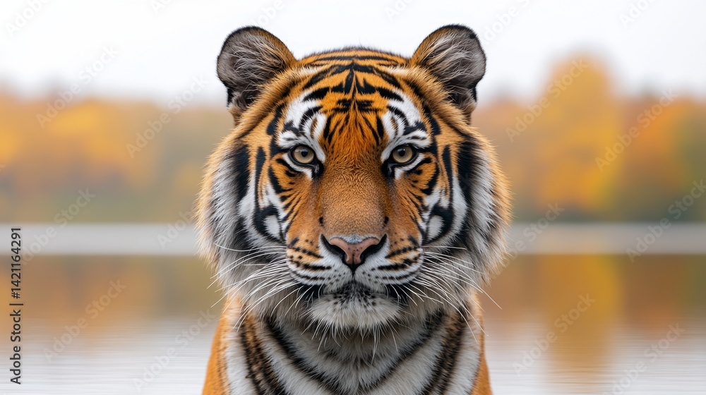 A close up of a tiger staring at the camera A close up of a tiger staring at the camera