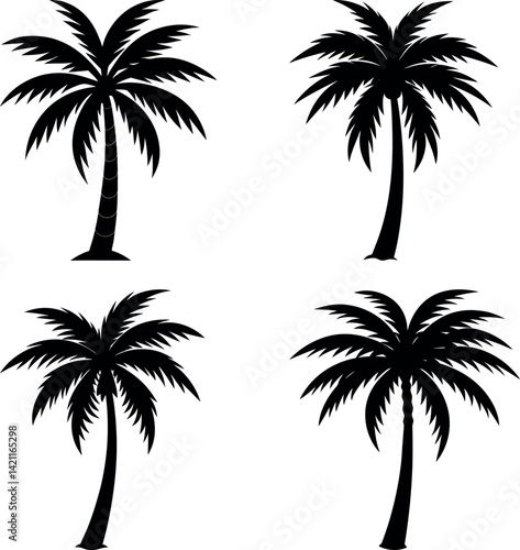 palm-vector-silhouette illustration