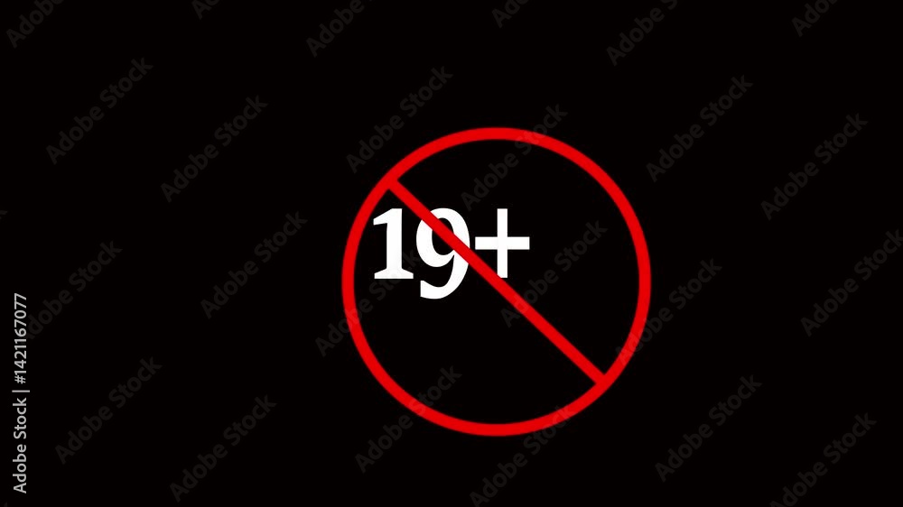 19+ note allowed icon animation. 4k motion graphics video. 19+ note allowed icon animation. 4k motion graphics video.