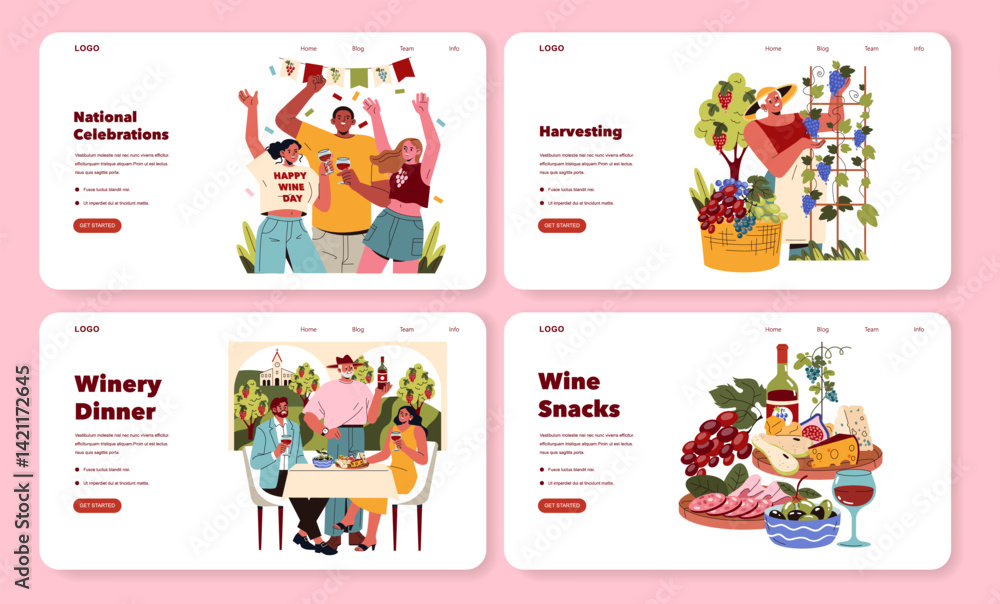 National Wine Day. Flat Vector Illustration National Wine Day. Flat Vector Illustration