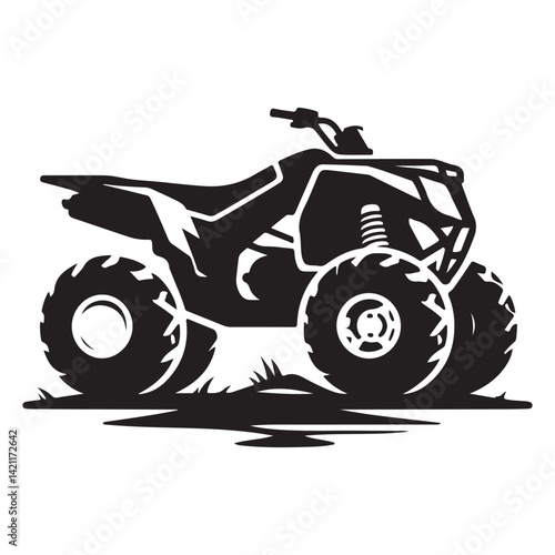 ATV Quad Bike Off Road Vehicle Adventure Silhouette Illustration