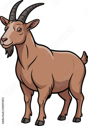 Cute cartoon a illustrator vector Mountain goat