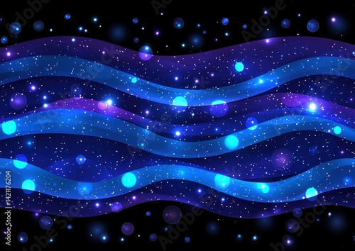 Abstract Cosmic Background with Waves and Stars in Deep Space