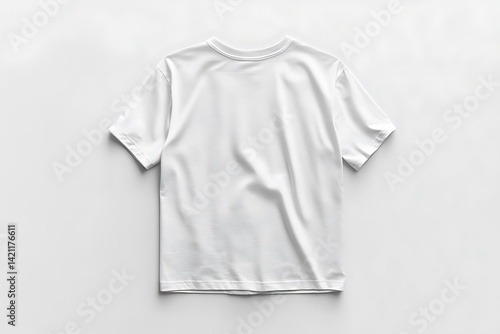 Obraz na płótnie Plain White T-Shirt Isolated on White Background Displaying Texture Details w salonie