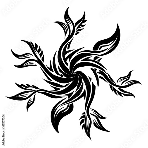 Whirlwind Petal Swirl Floral Vector