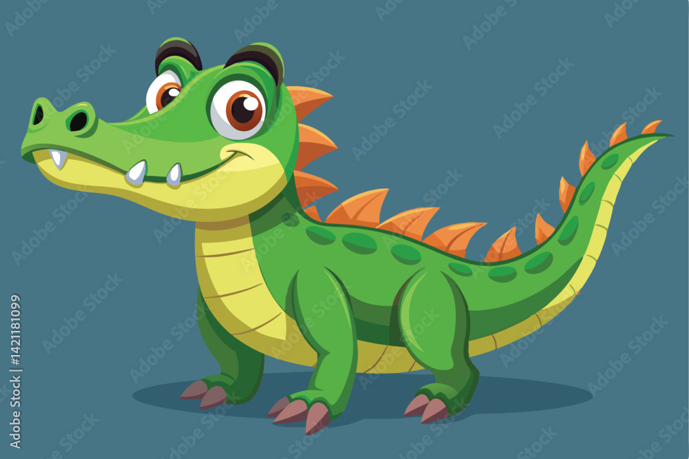 Adorable cartoon crocodile character with a friendly smile, vibrant colors, and a playful pose. Perfect for children's designs and educational materials. Adorable cartoon crocodile character with a friendly smile, vibrant colors, and a playful pose. Perfect for children's designs and educational materials.