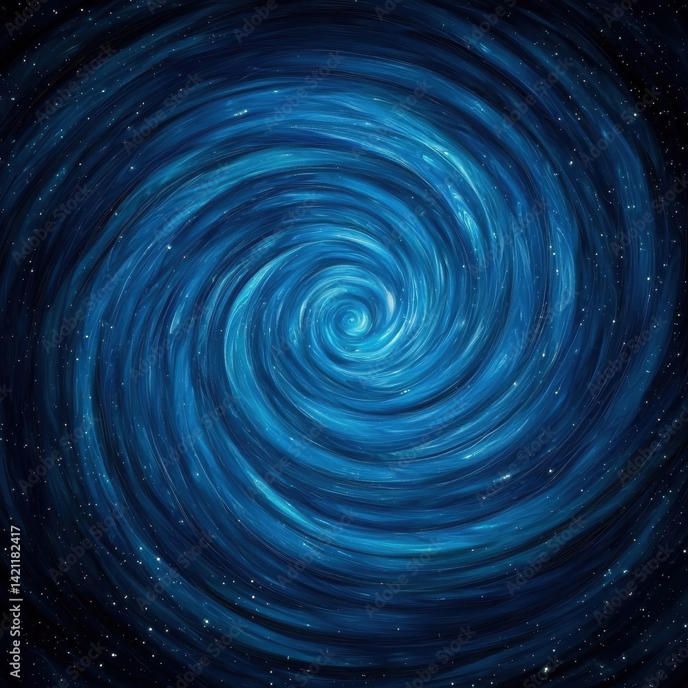 Obraz premium Swirling Blue Galaxy with Stars and Cosmic Depths in Night Sky