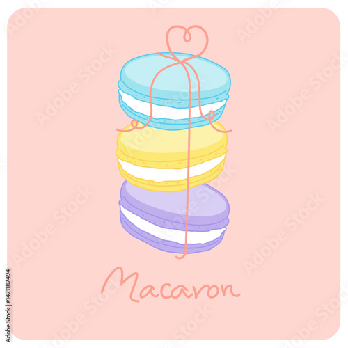 Sweet macaron dessert illustration