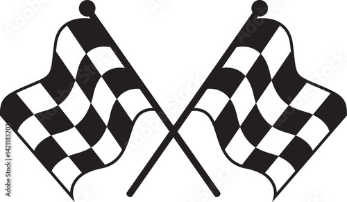 two crossed checkered flag racing flag motorbike racing flag eps vector file 