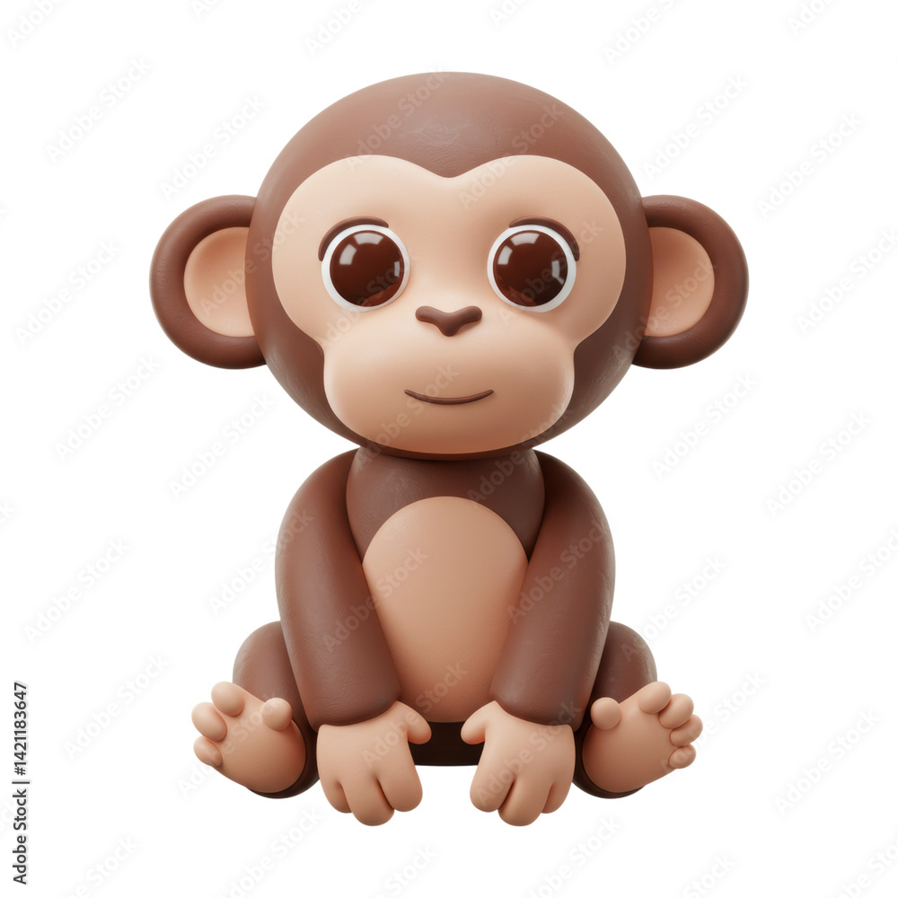 Naklejka premium Baby monkey cartoon toy