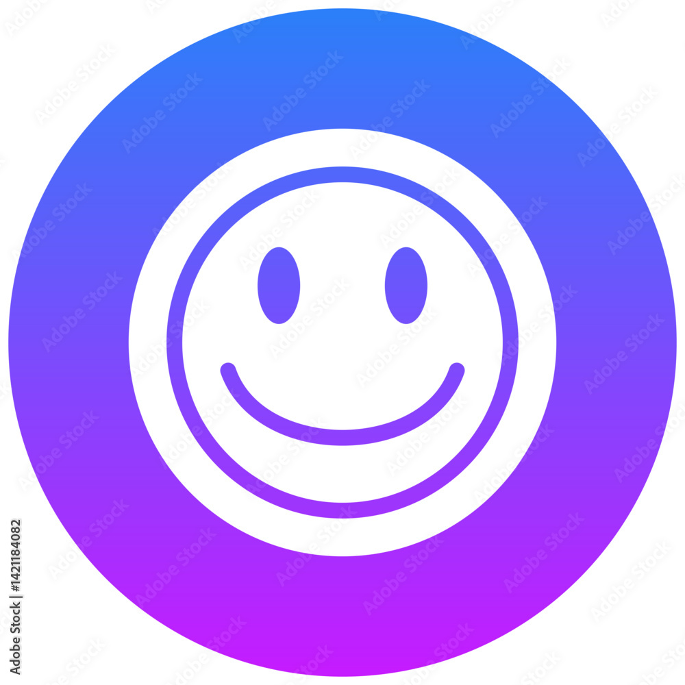 Fototapeta premium Slightly Smiling Face Icon
