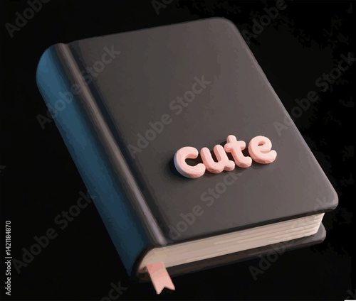 funny black binding book education illustration