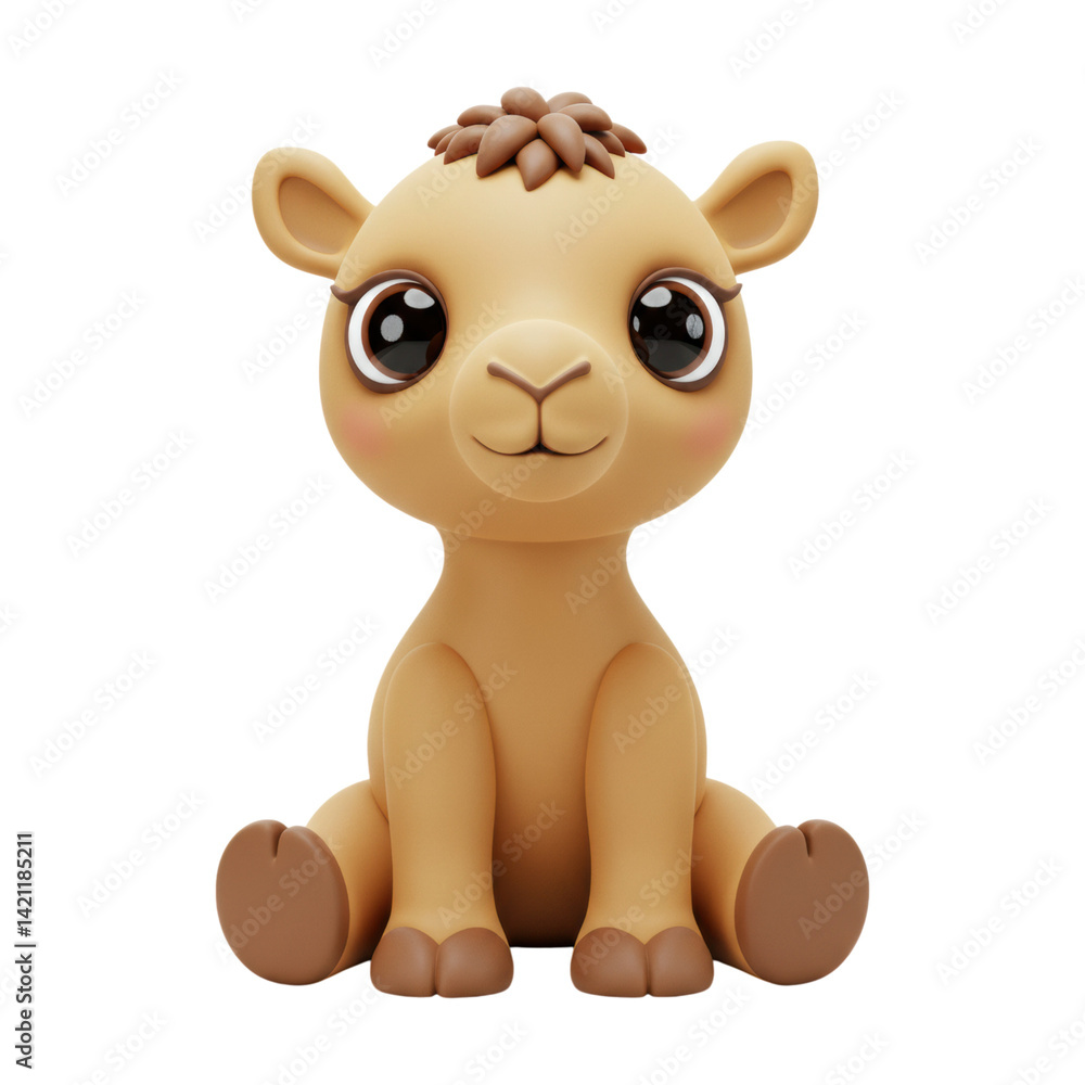 Naklejka premium Cartoon camel with happy face