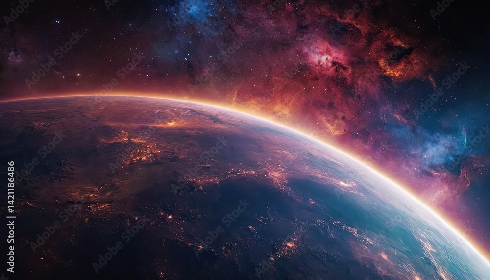 Fototapeta premium Abstract outer earth space nebula. 2