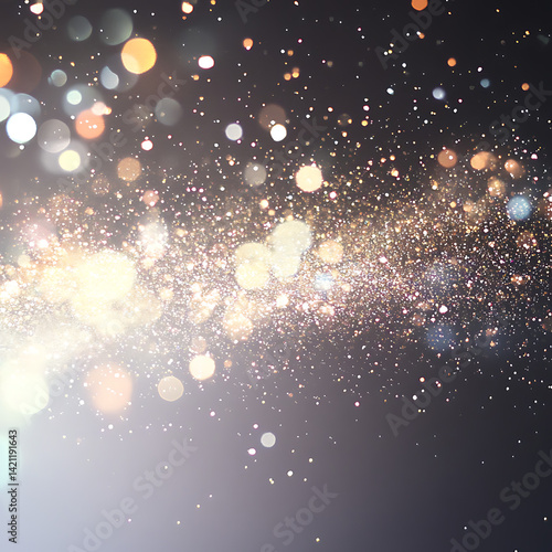 Abstract glowing light particles in dreamy background, magical bokeh effect
