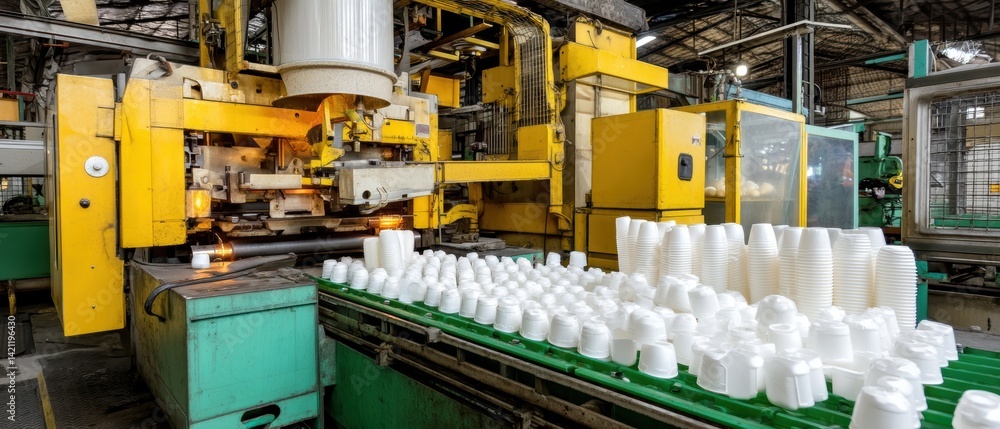 Streamlined production of reusable plastic containers manufacturing facility industrial process factory environment high fidelity technology Streamlined production of reusable plastic containers manufacturing facility industrial process factory environment high fidelity technology