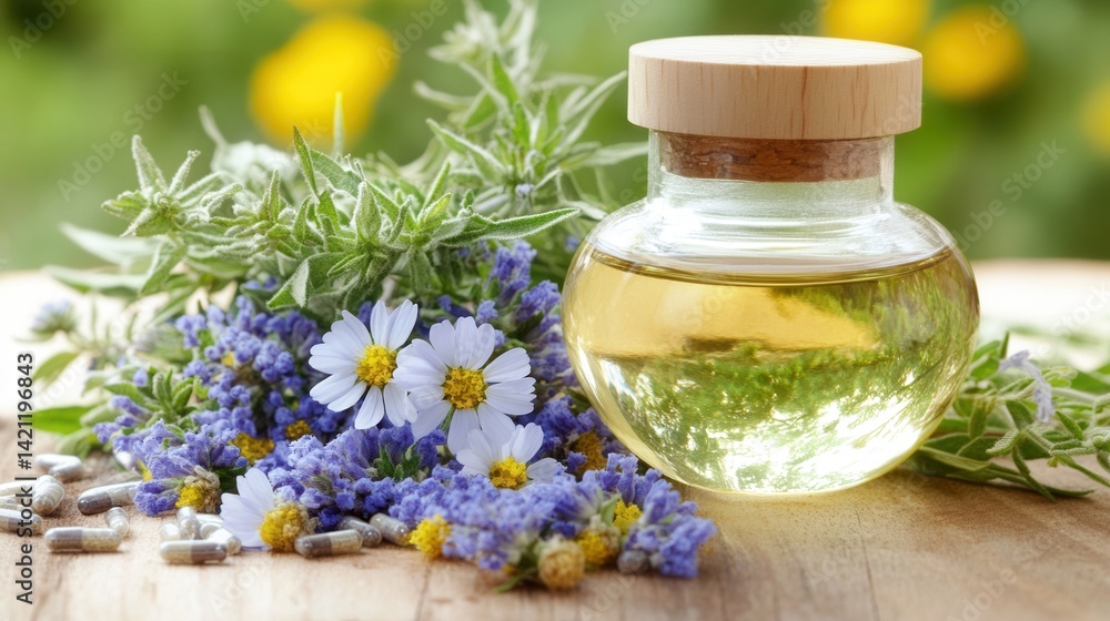 Herbal remedy with essential oil Herbal remedy with essential oil