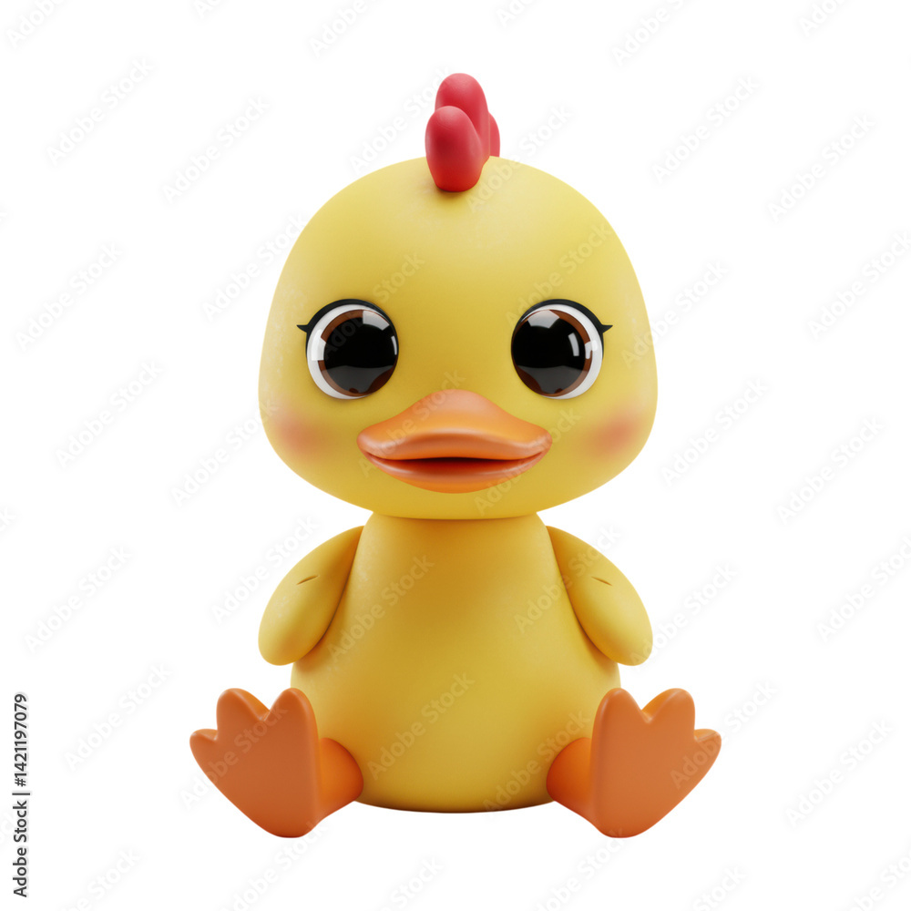 Cheerful cartoon duck with red crest Cheerful cartoon duck with red crest