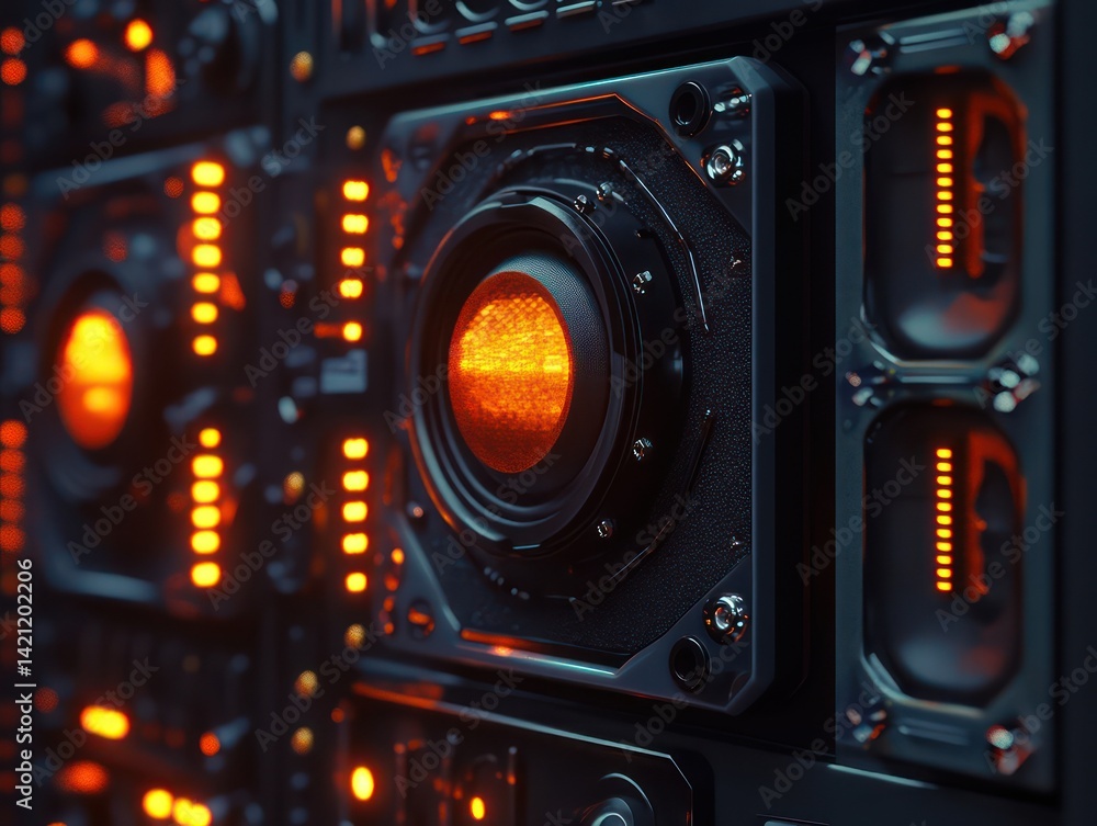 Fototapeta premium Futuristic glowing tech box design