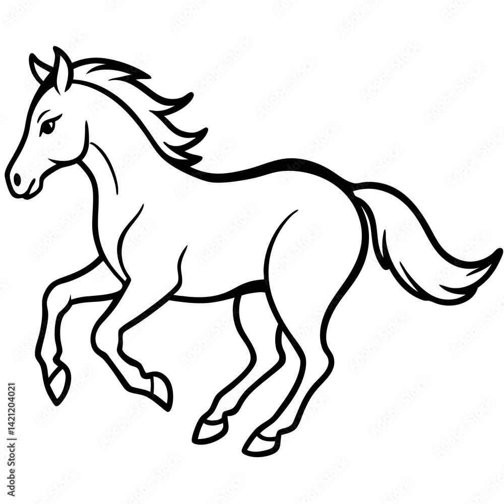 Wild horse running vector art illustration Wild horse running vector art illustration