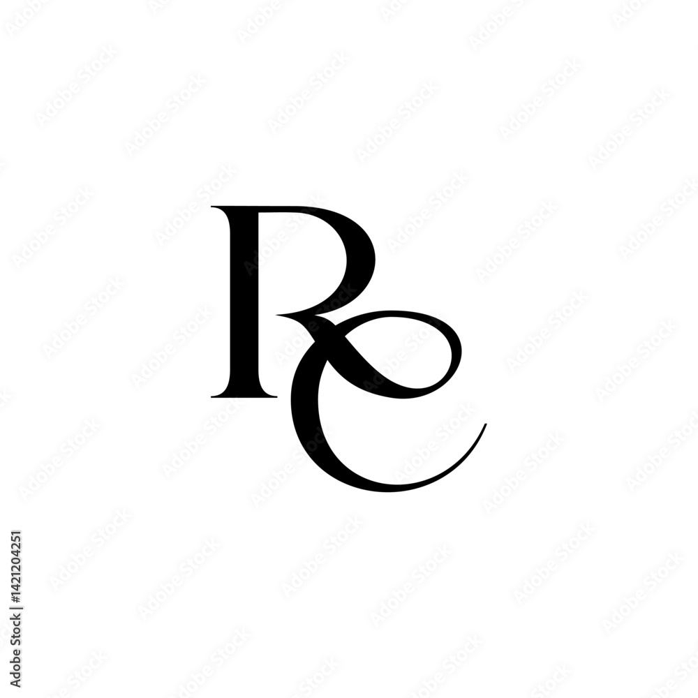 CR, RC, C, R abstract letters logo monogram, wedding, luxury CR, RC, C, R abstract letters logo monogram, wedding, luxury