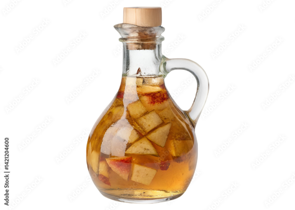 Homemade apple vinegar isolated on transparent background Generative Ai.
Homemade apple vinegar isolated on transparent background Generative Ai.