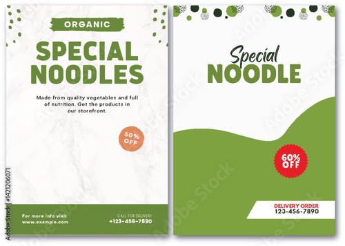 Inviting Noodles Promotion Flyer for Special Offers and Delivery Service