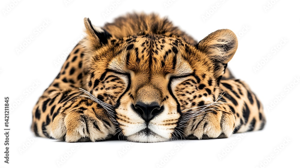 Sleeping Cheetah with White Background. (2) Sleeping Cheetah with White Background. (2)