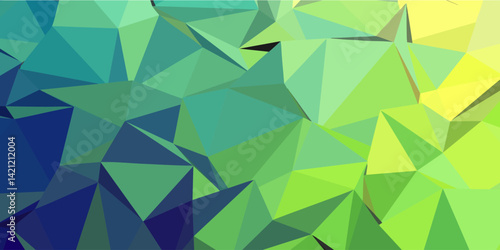 Blue Polygonal Mosaic Background, Creative