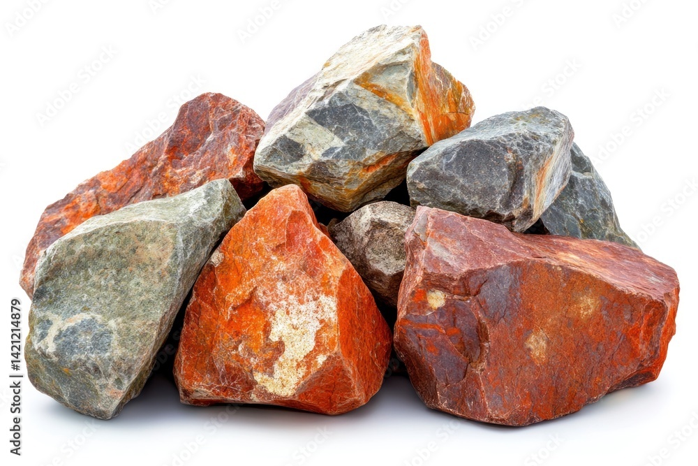 Old, eroded stones in shades of red and orange, isolated for projects Old, eroded stones in shades of red and orange, isolated for projects