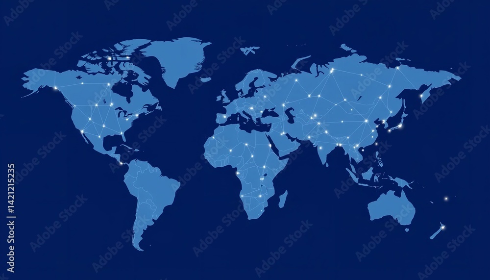 Global Network Connection World Map Digital Illustration Blue Technology Background Modern Design Graphic Resource Business Global Network Connection World Map Digital Illustration Blue Technology Background Modern Design Graphic Resource Business
